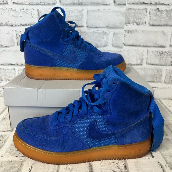 Nike Air Force 1 High 07 LV8 Men's Size 7.5 Blue Basketball Shoes 806403-400 - Picture 1 of 12